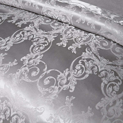 Silberne Bettwäsche 135x200 cm, 2-teilig, Grau, Satin & Jacquard