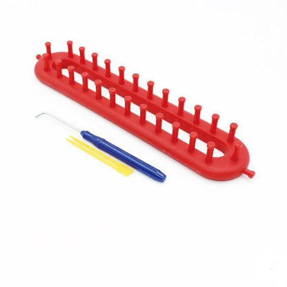 Webstuhl-Set für lange Strickprojekte – rot