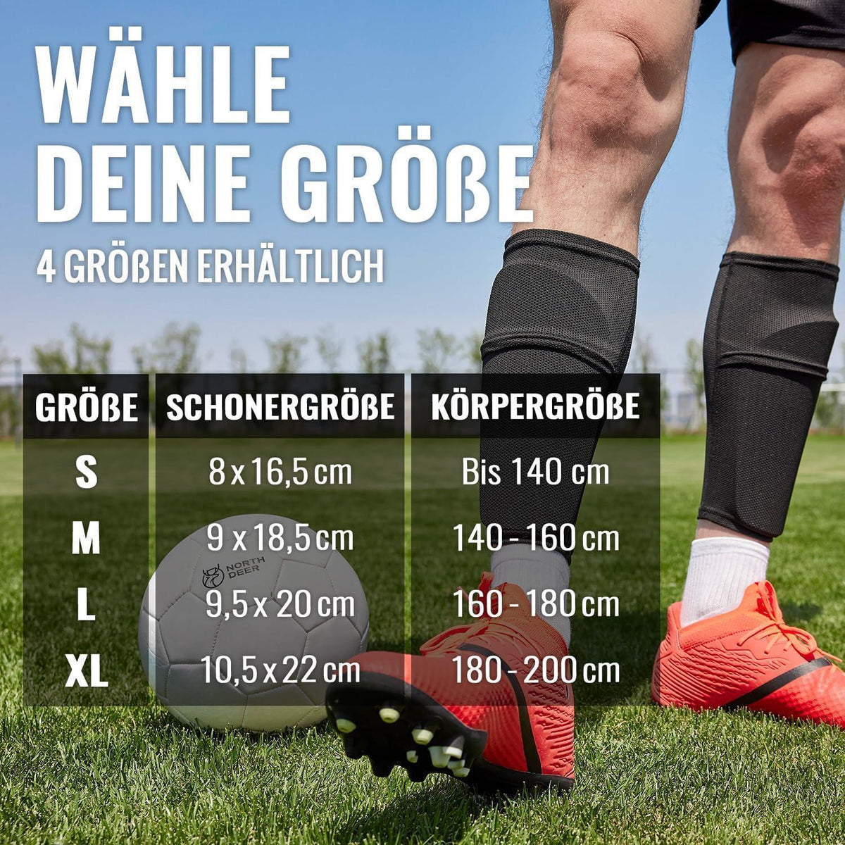 Schienbeinschoner Fußball mit Stutzen für Kinder & Herren Weiß M