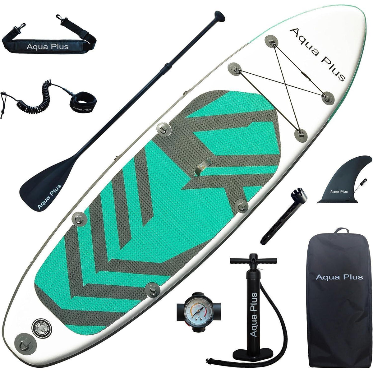 Aufblasbares SUP-Board 335cm mit Paddel & Zubehör, wassergrau