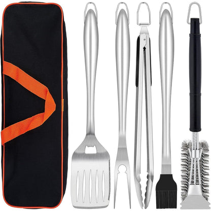Grillbesteck Set 6-teilig Edelstahl BBQ Zubehör Männer