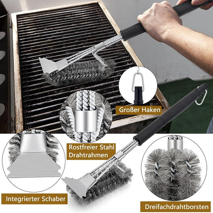 Grillbesteck Set 6-teilig Edelstahl BBQ Zubehör Männer