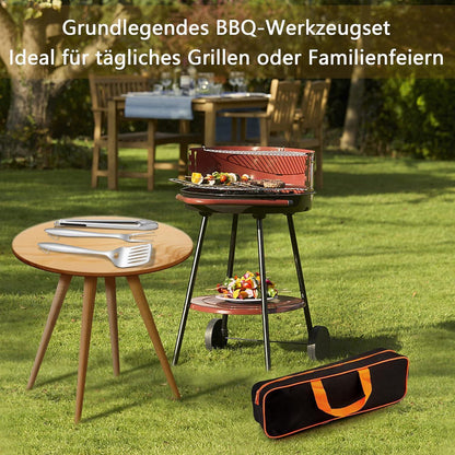 Grillbesteck Set 6-teilig Edelstahl BBQ Zubehör Männer
