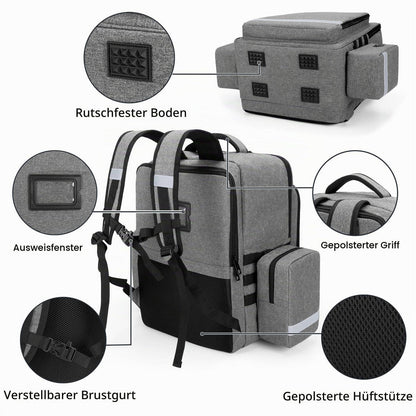 Erste Hilfe Rucksack Grau – Notfalltasche für Rettungsdienste