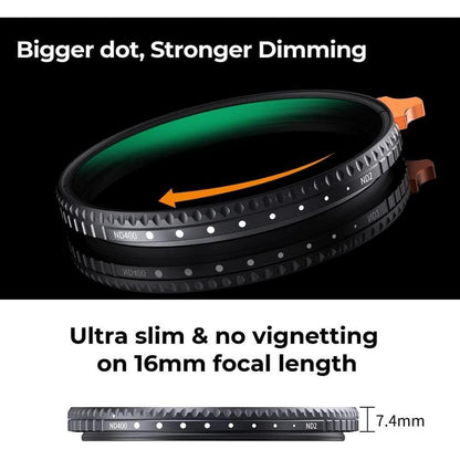 Variabler ND-Filter 52mm ND2-400 mit Hebel und Tasche