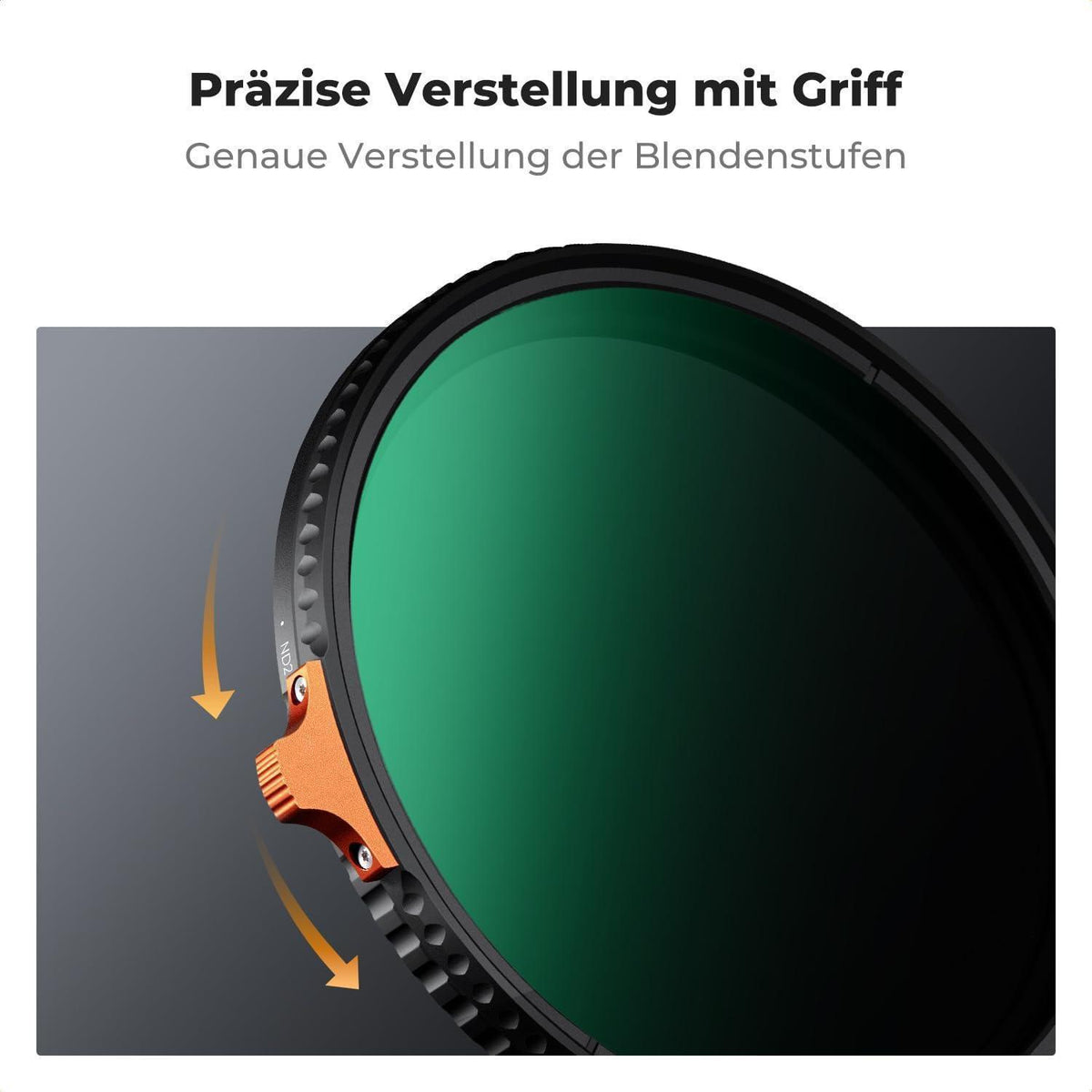 Variabler ND-Filter ND2-400 mit Hebel und Filtertasche