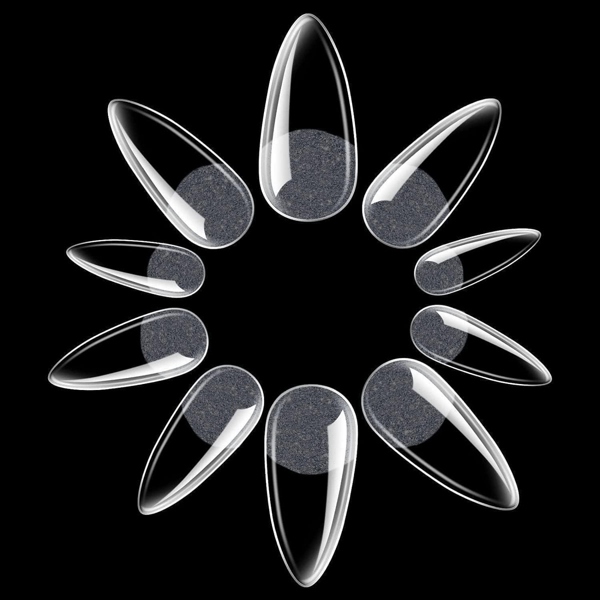 Mandel Nagelspitzen 216 Stück – 12 Größen für Gelnägel & Acryl