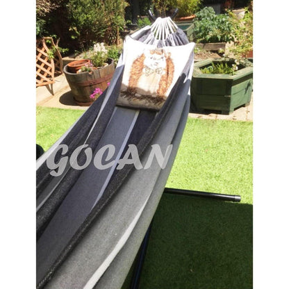 XXL Hängematte für 2 Personen, Baumwolle, Grau Streifen