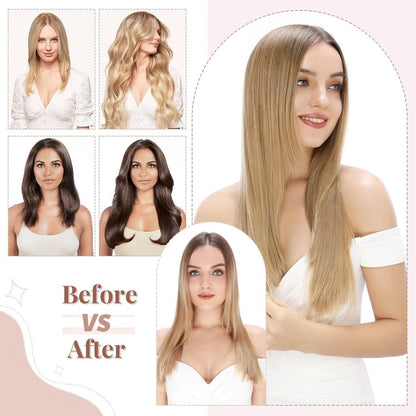 Dunkellila Clip-in Haarverlängerung – 66cm, 140g, 8 Tressen