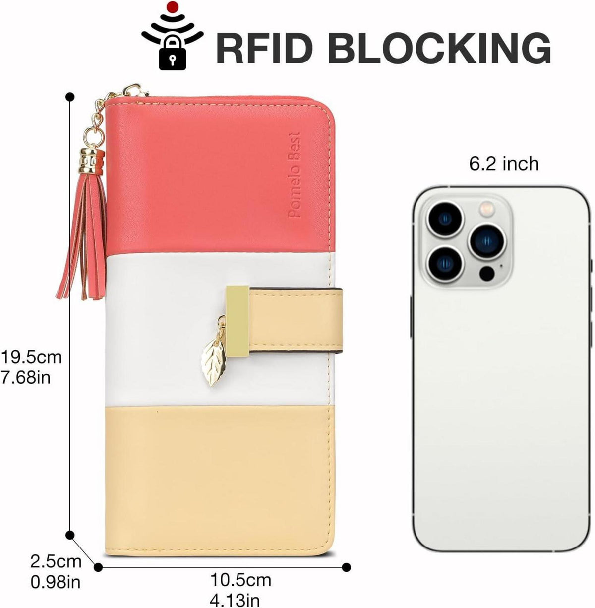 Damen Geldbörse RFID Schutz 19 Fächer 19,5x10,5x2,5cm - Mehrfarbig