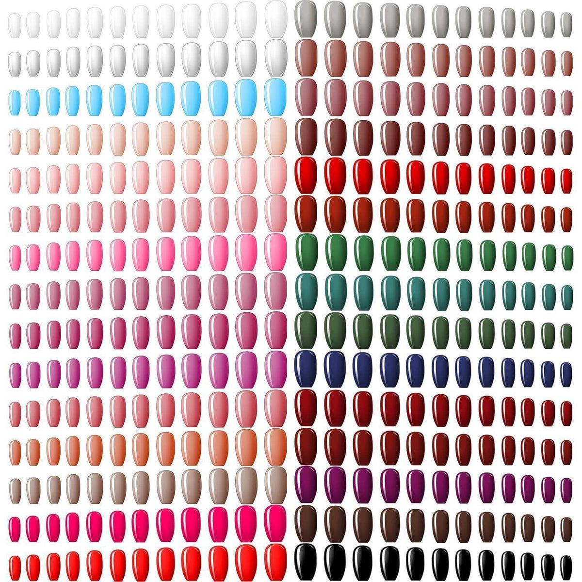 720 Stück Ballerina Nägel Set – Glänzende Falsch Nägel zum Aufkleben