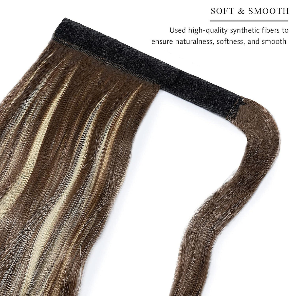 Gewellter Pferdeschwanz Clip-in Haarverlängerung Chestnut Brown & Blond