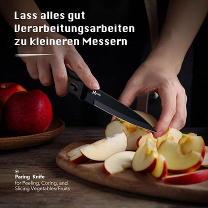 Messerset mit Messerblock Set 7-TLG Kochmesser Schere