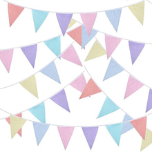 10m Wimpelkette Pastell 36 pcs Deko Banner Baumwolle