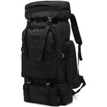 Großer Wanderrucksack 60-80L wasserdicht für Herren & Damen Schwarz