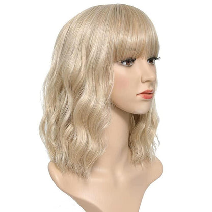Blonde Bob Perücke mit Pony – Lockig & Natürlich für Damen