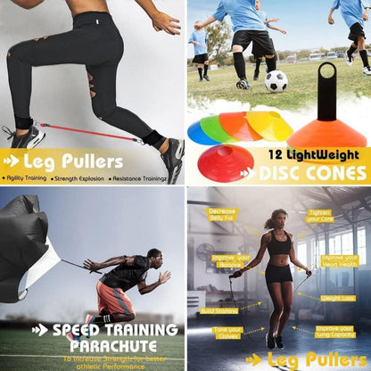 YGORTECH Fußball Trainingsset Koordinationsleiter 6m mit