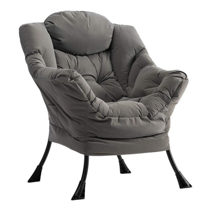 Grauer Ohrensessel Relaxsessel – Bequemer Lesesessel für Wohnzimmer