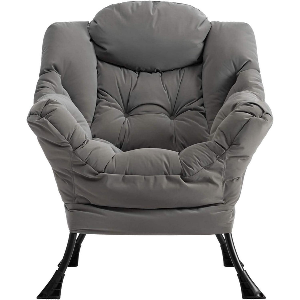 Grauer Ohrensessel Relaxsessel – Bequemer Lesesessel für Wohnzimmer