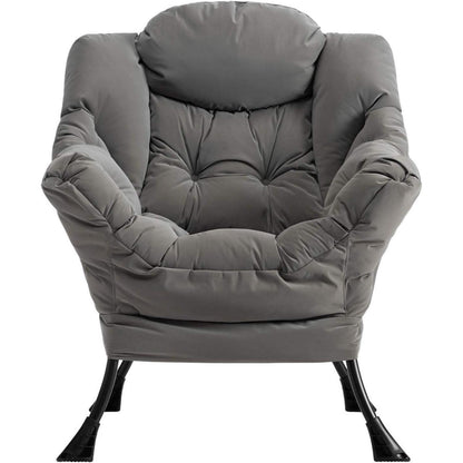 Grauer Ohrensessel Relaxsessel – Bequemer Lesesessel für Wohnzimmer