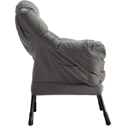 Grauer Ohrensessel Relaxsessel – Bequemer Lesesessel für Wohnzimmer