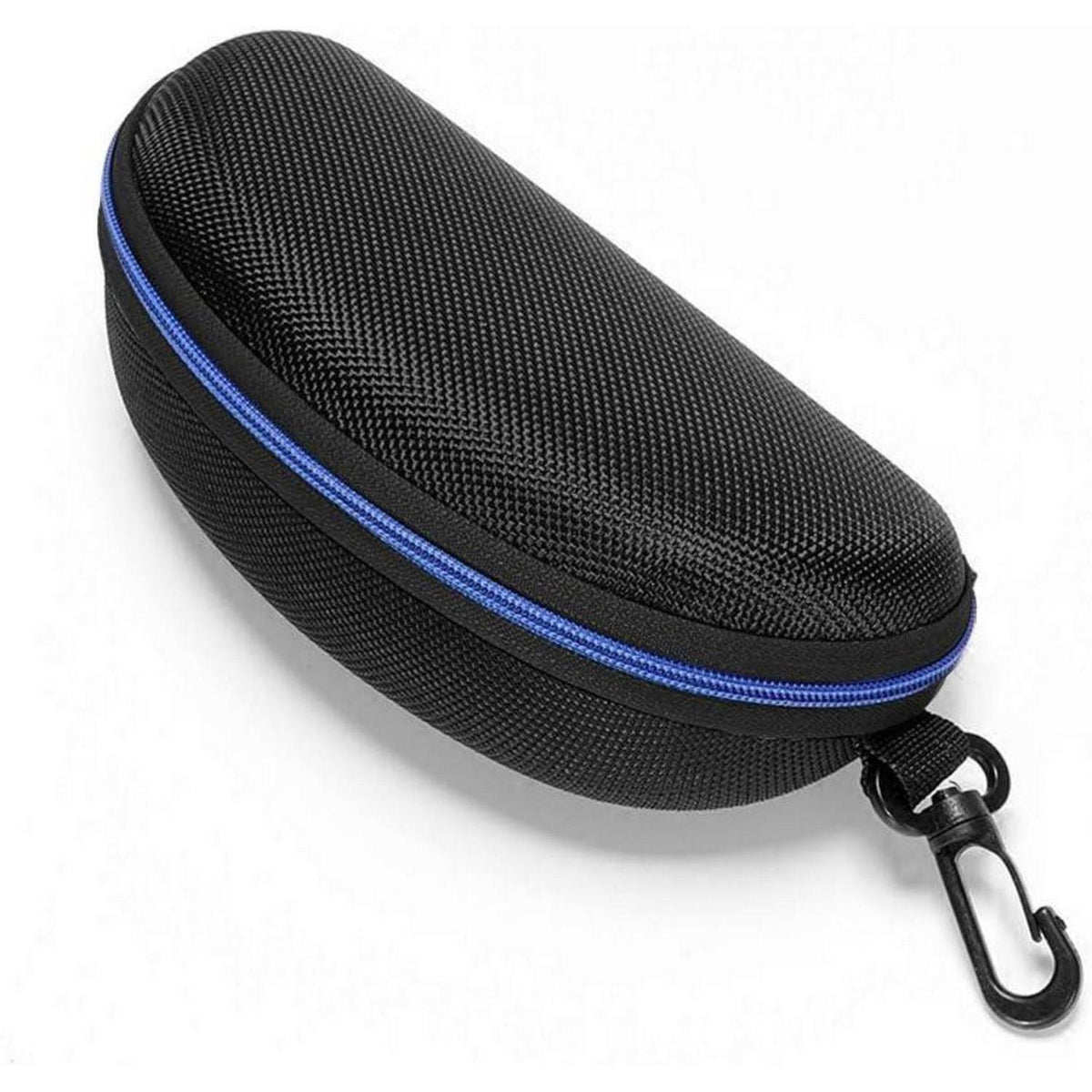 3er Set Brillenetui Hartschale mit Gürtelclip Schwarz Rot Blau