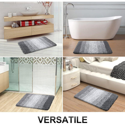 Weicher Mikrofaser Badteppich 40x60 cm Grau, rutschfest & saugfähig