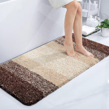 Weicher Badezimmerteppich 60x120 cm Braun, rutschfest & saugfähig
