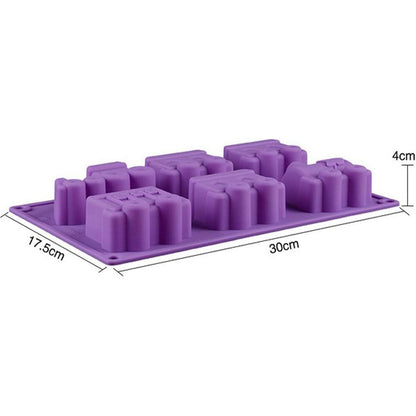 Silikon Kuchenform Zug 6 Mulden Antihaft Backform für Brownies