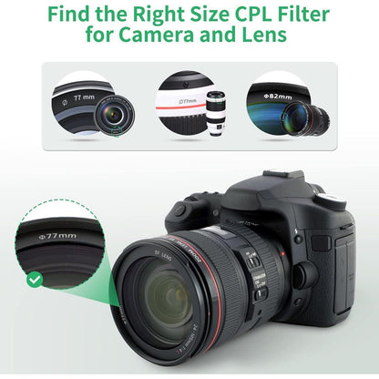 Polarisationsfilter 77mm CPL für Canon Nikon Objektive