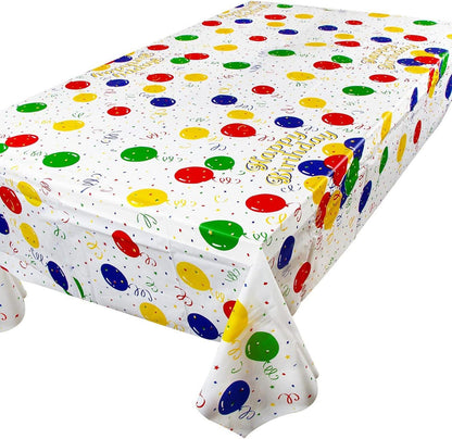 BETESSIN 2er-Set Tischdecken Geburtstag Bunt Happy Birthday Kunststoff
