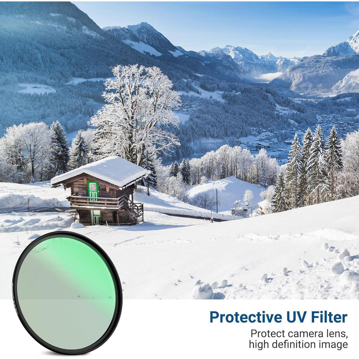 Slim UV-Schutzfilter 62mm für Objektive mit Filtergewinde