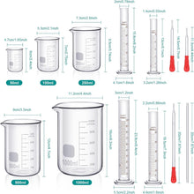 Labor Glas Messzylinder Becherglas Set 10 ml-1000 ml mit