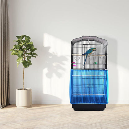 Vogelkäfig Abdeckung mit Kordelzug, blau