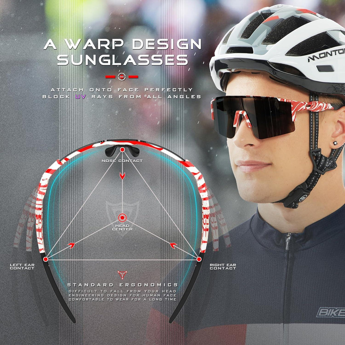 ATTCL Polarisierte UV400 Fahrrad-Sportsonnenbrille für Damen
