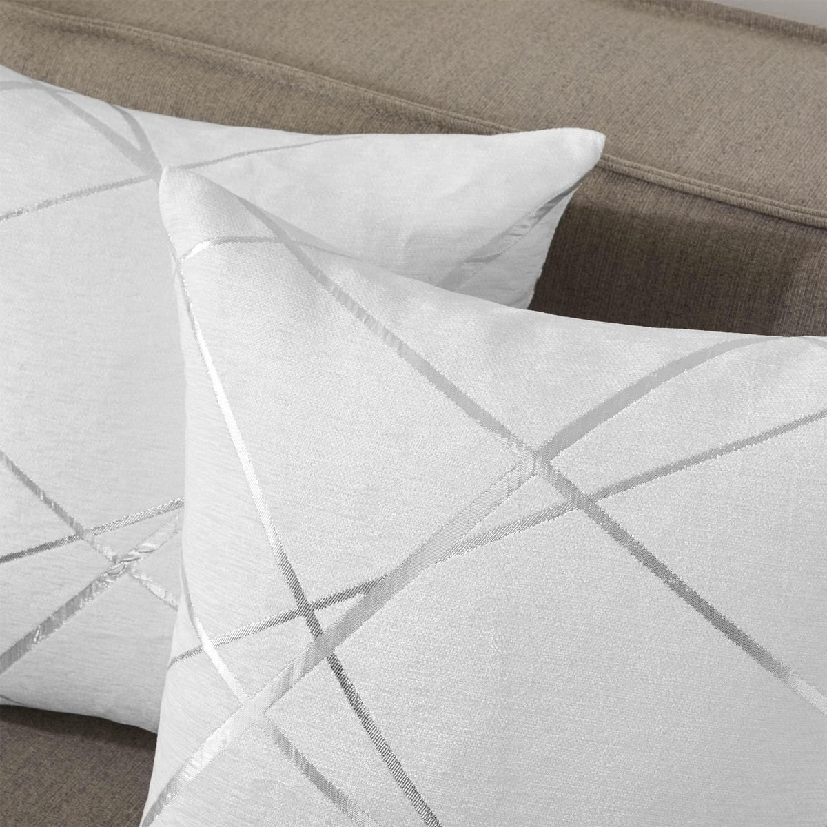 Weißer Kissenbezug 60x60 cm - 2er Set, Samt & Reißverschluss