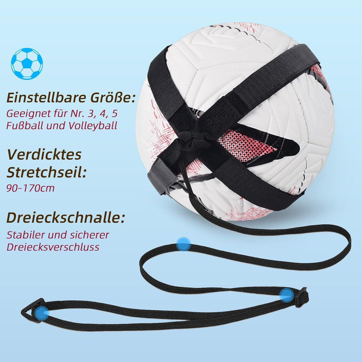 Fußball Kick Trainer Solo Praxis für Kinder & Erwachsene Blau