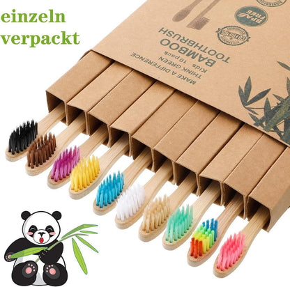 Bambus Zahnbürsten 10 Stück für Kinder Weiche Borsten Umweltfreundlich Plastikfrei BIO