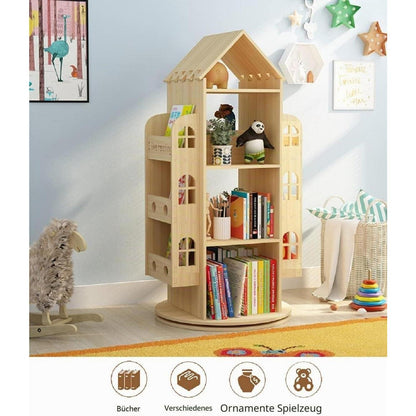 Drehbares Bücherregal Kiefernholz – 360 Grad Standregal