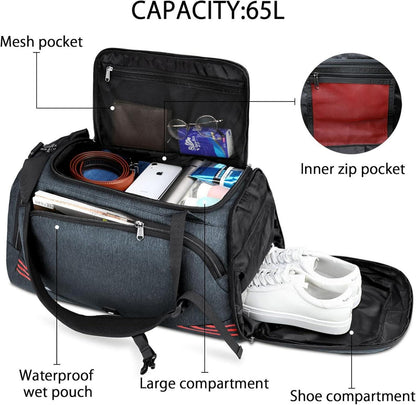 Sporttasche mit Schuhfach 40L Trainingstasche Gym Fitness