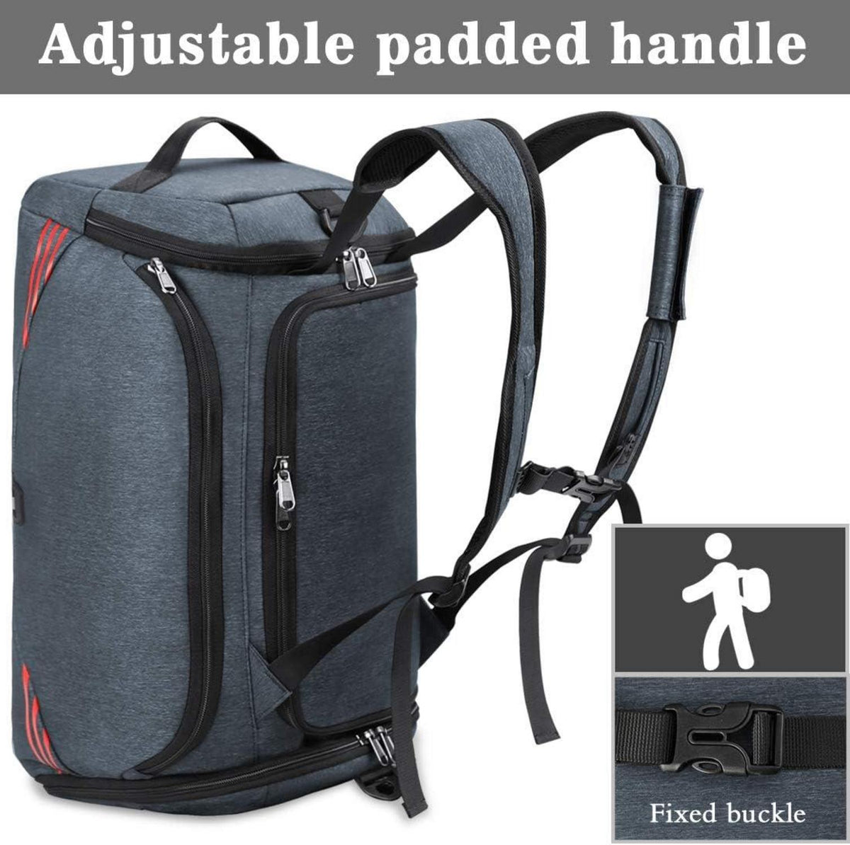 Sporttasche Reisetasche mit Schuhfach 40L Groß Fitness Trainingstasche