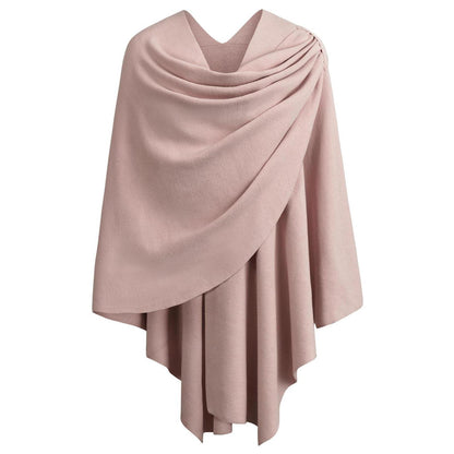 Damen Poncho Strick Cape Weich Einheitsgröße Rosa