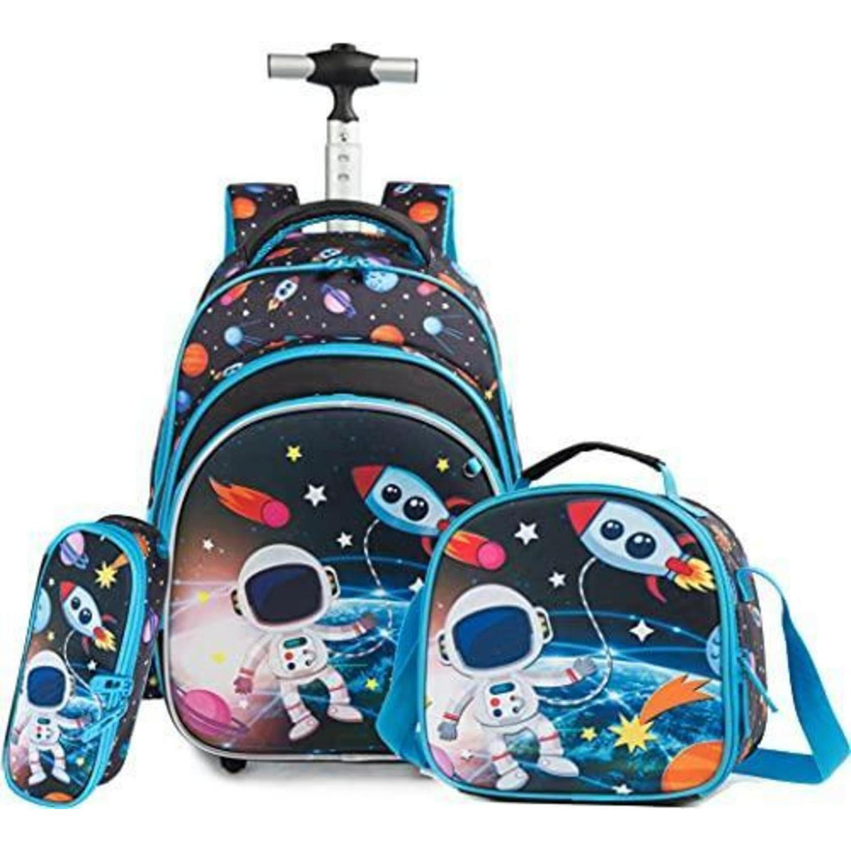 Mädchen Rollrucksack mit Rädern & Koffer Set für Grundschule