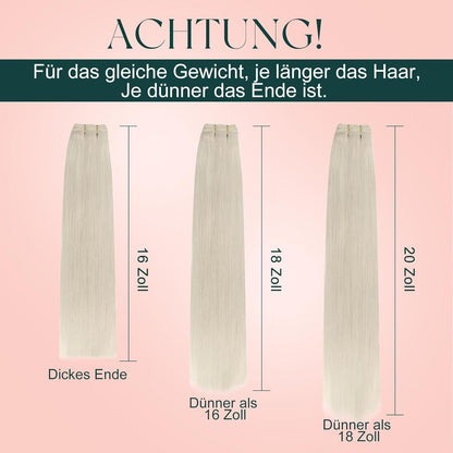 Echthaar Tressen Blond 50cm – Zum Einnähen & Stylen