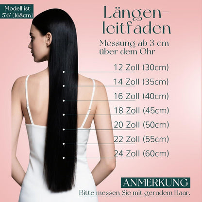 Clip-In Haarverlängerung Echthaar Ombre Braun 30cm