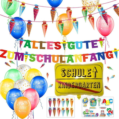 Einschulungs-Deko Set für Jungen Mädchen, Girlande