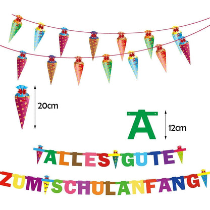 Einschulungs-Deko Set für Jungen Mädchen, Girlande