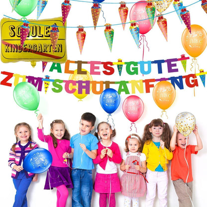 Einschulungs-Deko Set für Jungen Mädchen, Girlande