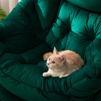 Ohrensessel Samtgrün – Bequemer Relaxsessel für Wohnzimmer