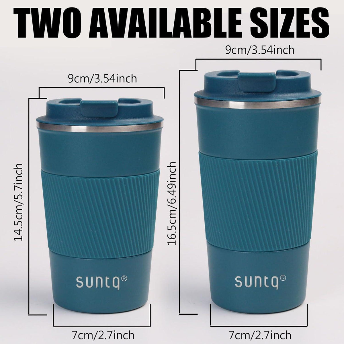 SUNTQ Edelstahl Thermo Kaffeebecher to go 380ml Blau Isoliert